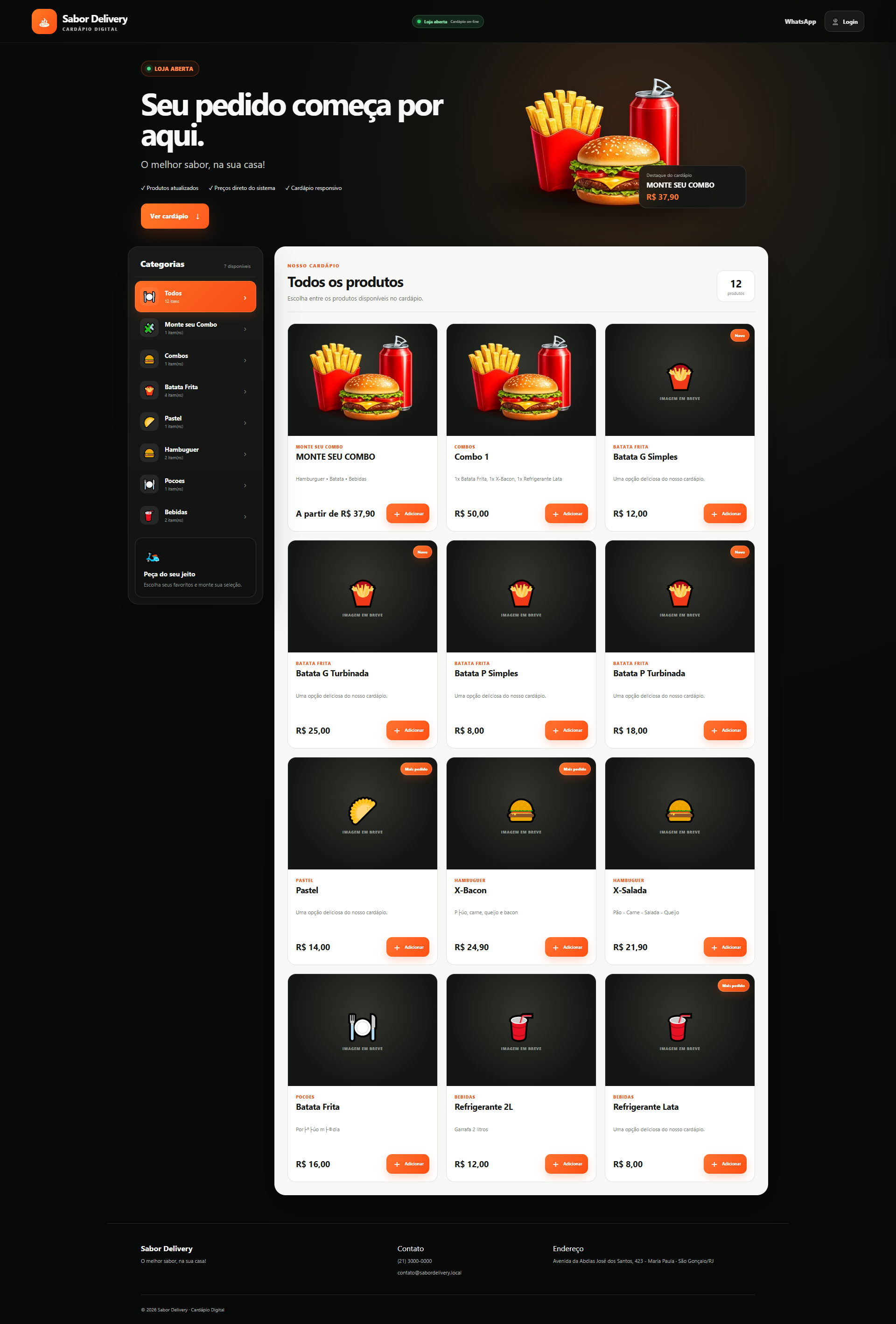 Cardápio online